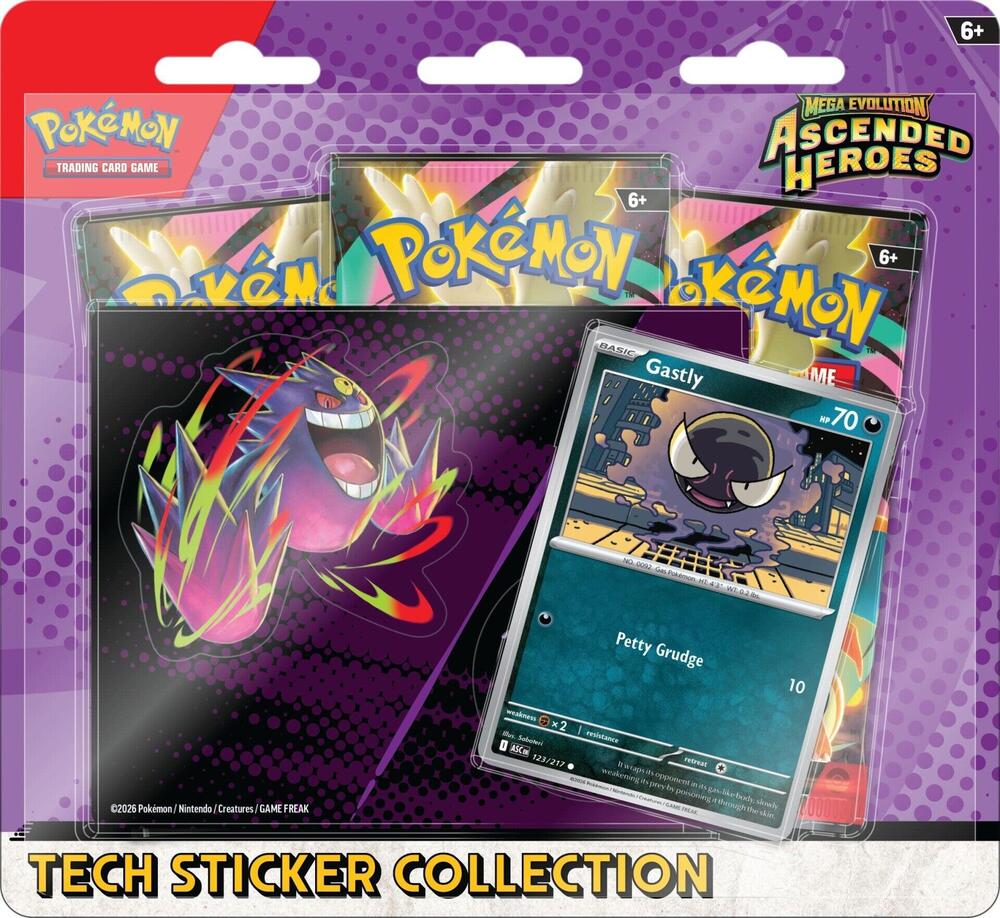 Pokémon Ascended Heroes Tech Sticker Collection - Gastly front