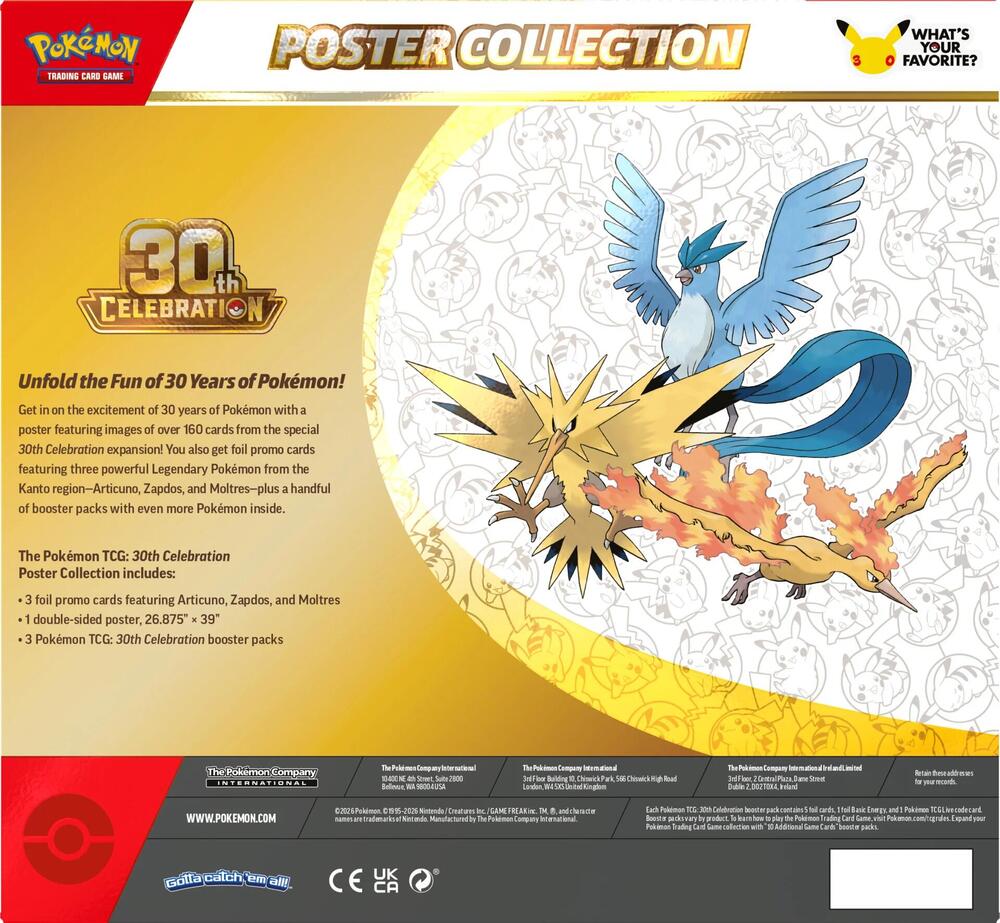 Pokémon 30th Celebration Poster Collection back