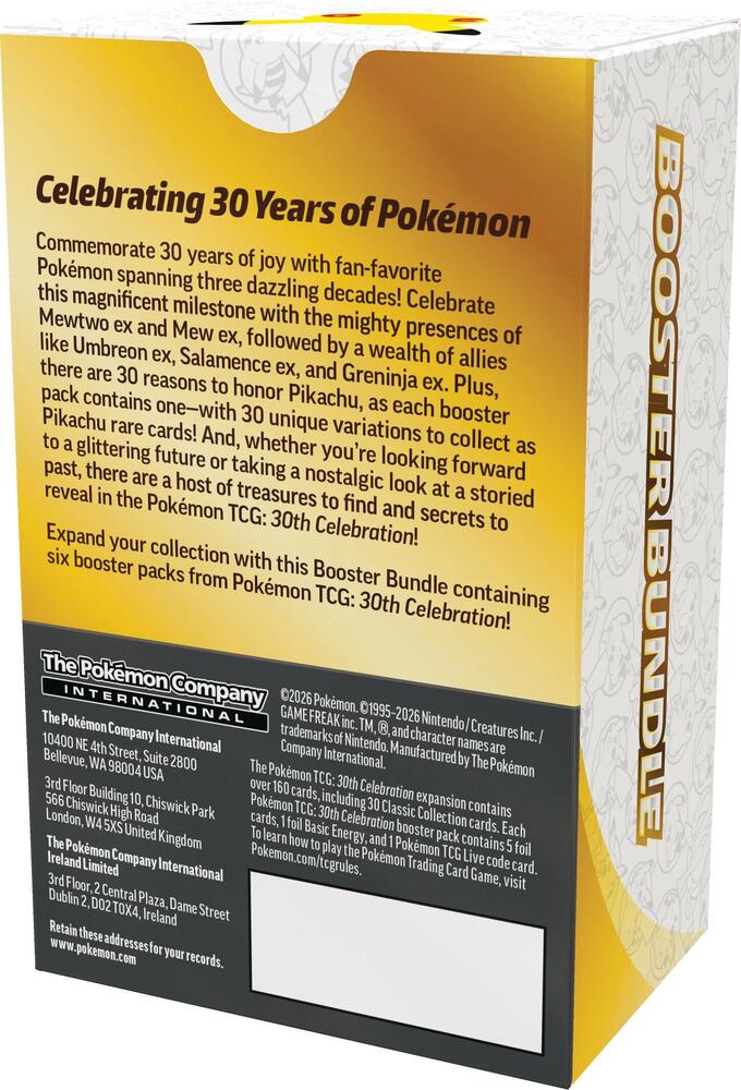 Pokémon 30th Celebration Booster Bundle back