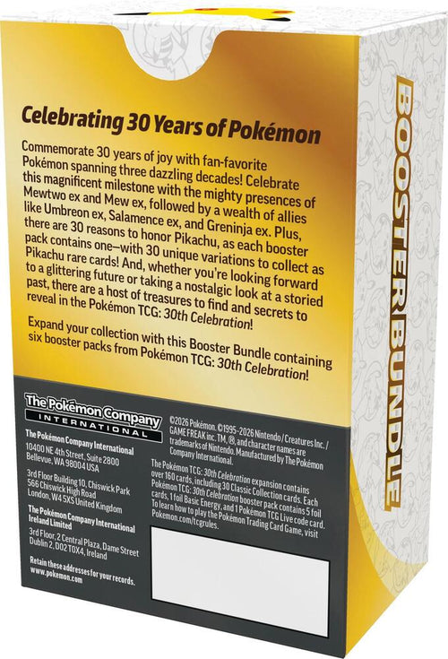 Pokémon 30th Celebration Booster Bundle back