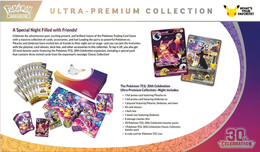 Pokémon 30th Celebration Ultra-Premium Collection - Night back