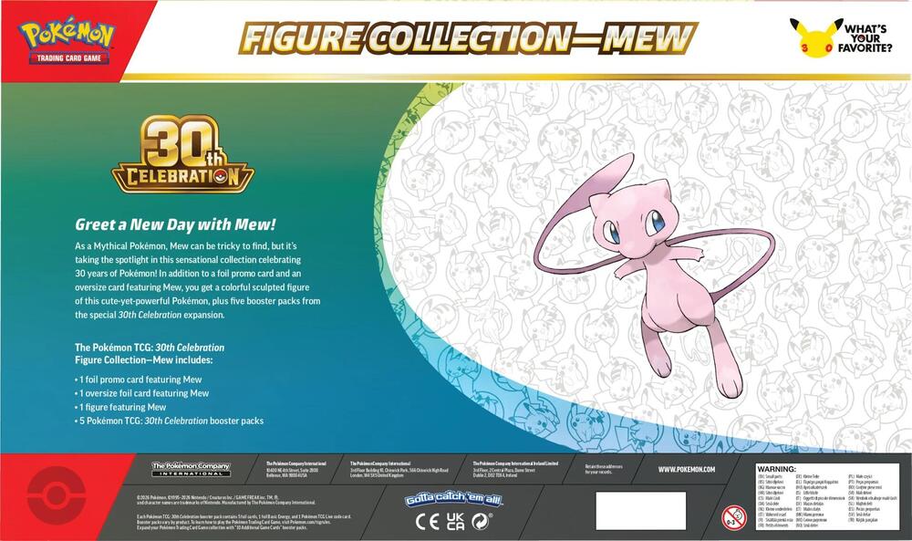 Pokémon 30th Celebration Figure Collection - Mew back